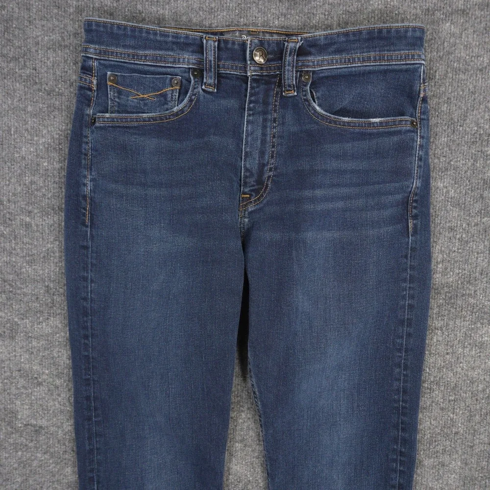Revtown Jeans Mens 30X32 Blue Slim Taper 5 Pocket Stretch Dark Wash Denim Casual